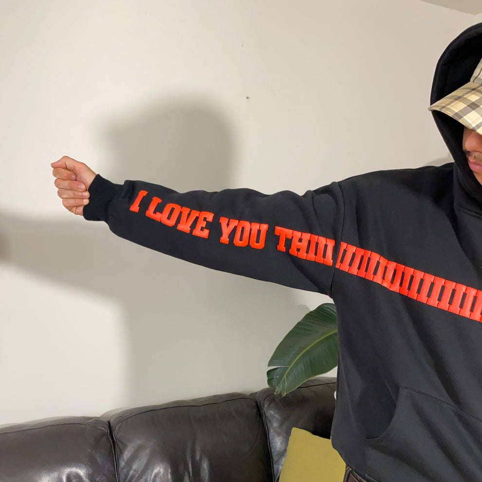 “I Love You This Much” Puff Print Hoodie – 300 GSM Premium Cotton