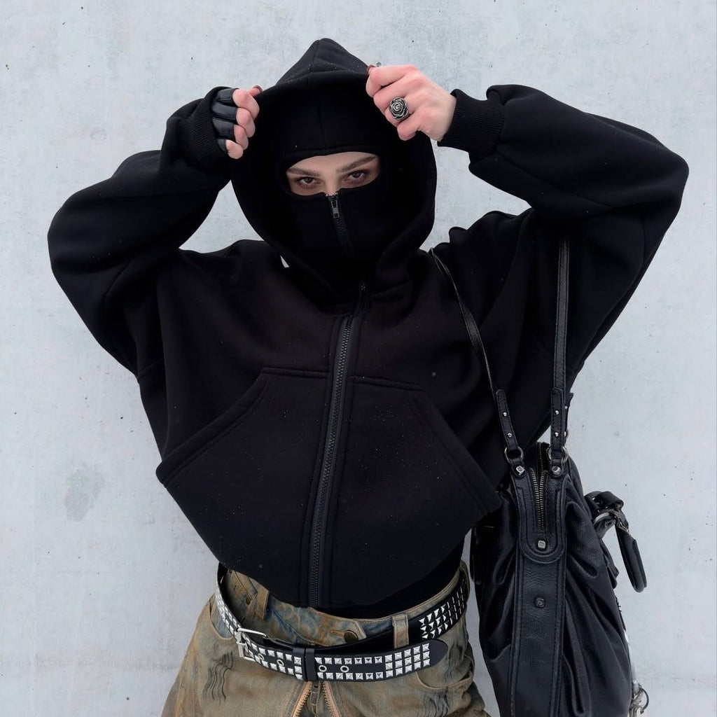 Ninja Balaclava Hoodie with Built-In Face Mask – Unmerch