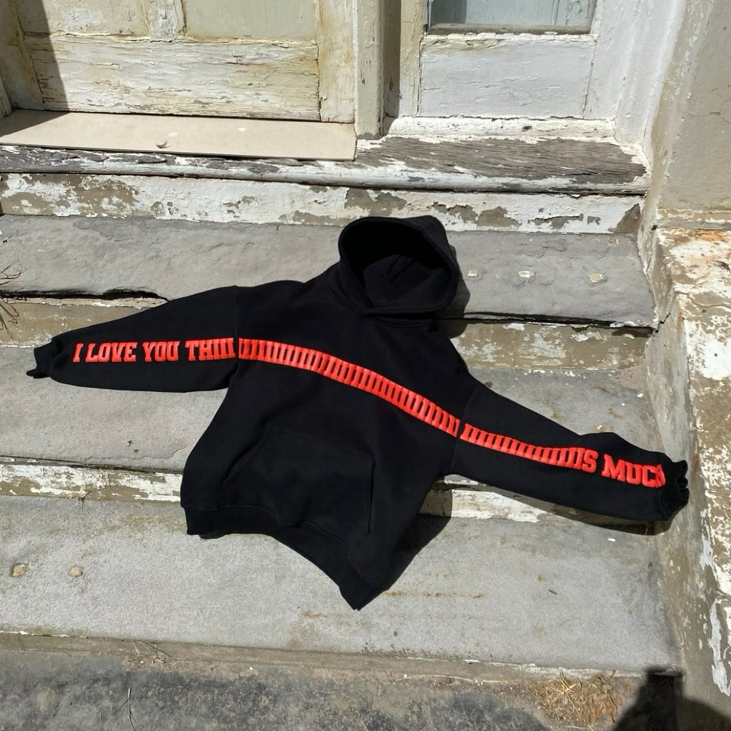 “I Love You This Much” Puff Print Hoodie – 300 GSM Premium Cotton
