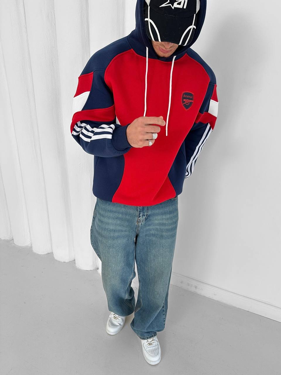 90s Blokecore Arsenal Hoodie, Retro Soccer Sweatshirt