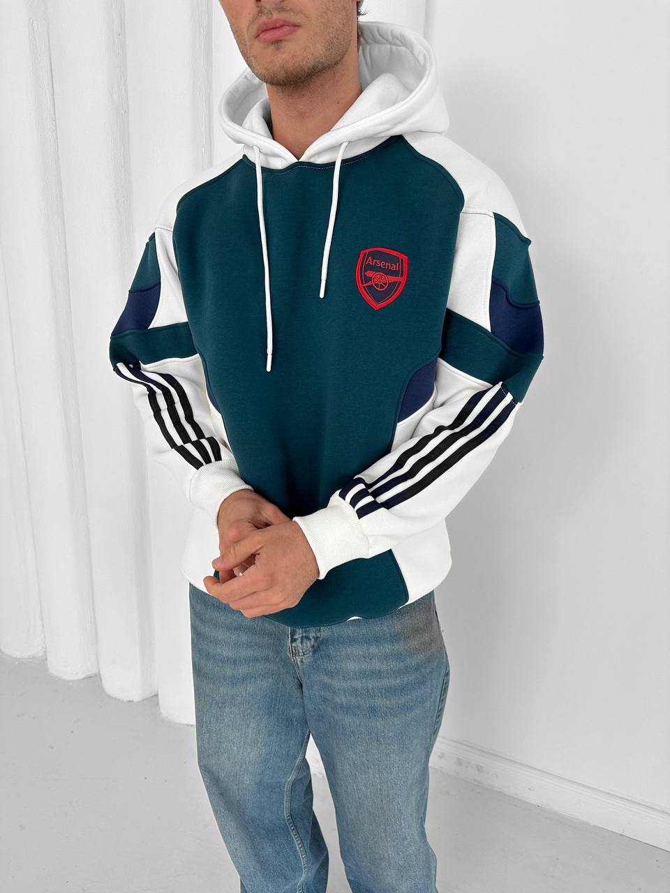 90s Blokecore Arsenal Hoodie, Retro Soccer Sweatshirt