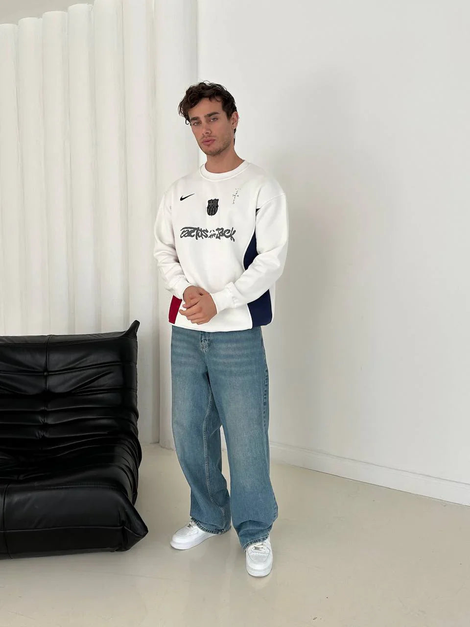 Cactus Jack x FC Barcelona Panelled Crewneck Sweatshirt