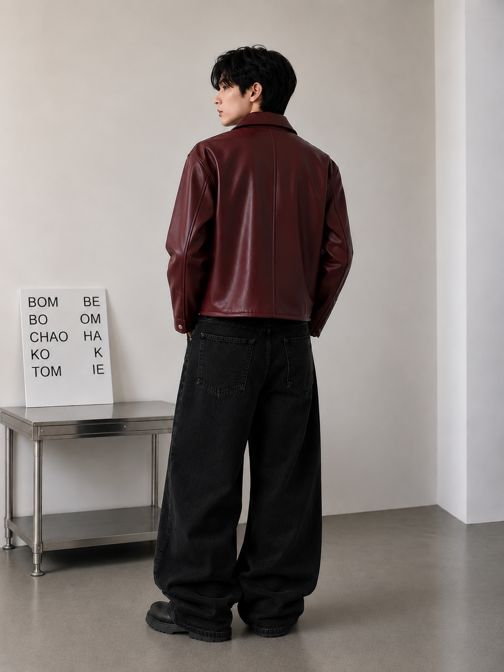 Cipher Leather Jacket - Maroon (Preorder)