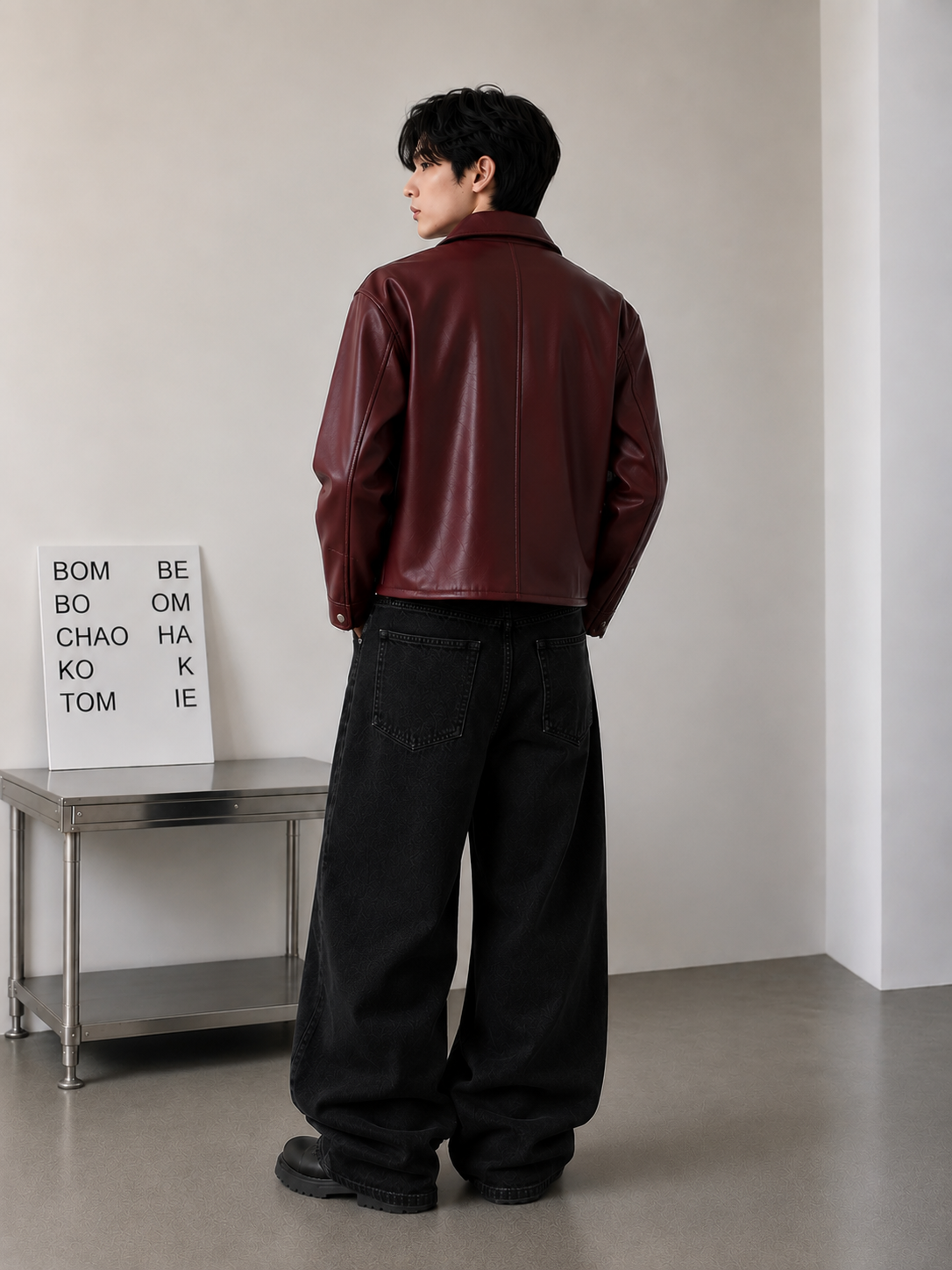 Cipher Leather Jacket - Maroon (Preorder)