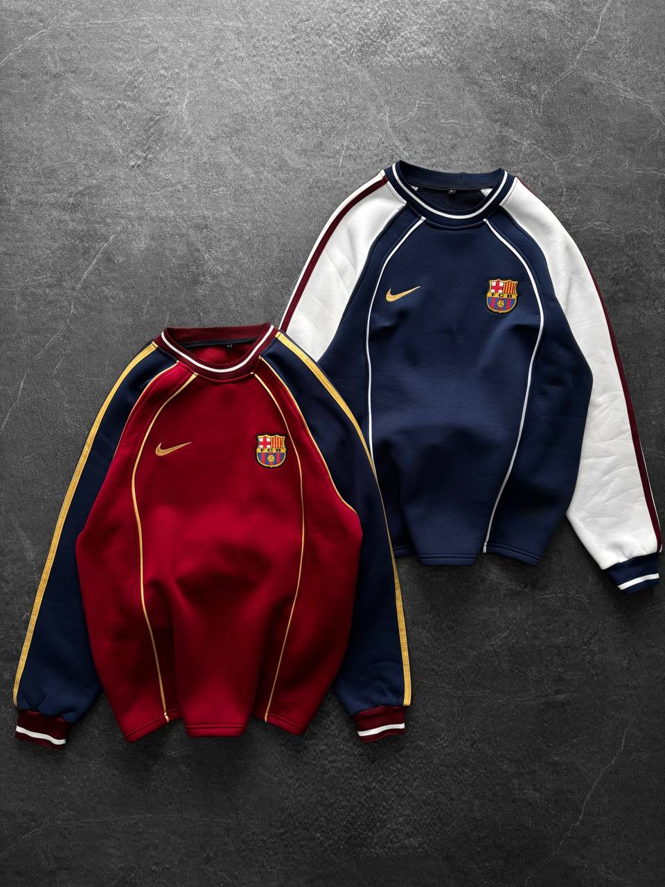 FC Barcelona Retro Piped Crewneck Sweatshirt