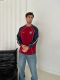 FC Barcelona Retro Piped Crewneck Sweatshirt