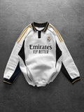 Real Madrid Retro Polo Sweatshirt – Oversized Blokecore Football Style