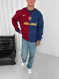 Split Color-Block Cactus Jack x Barcelona Crewneck