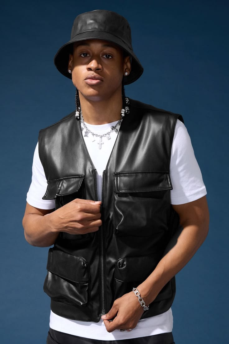 Black Utility Vest | Premium Techwear Edition The Ultimate Utility Leather Vest is Here!