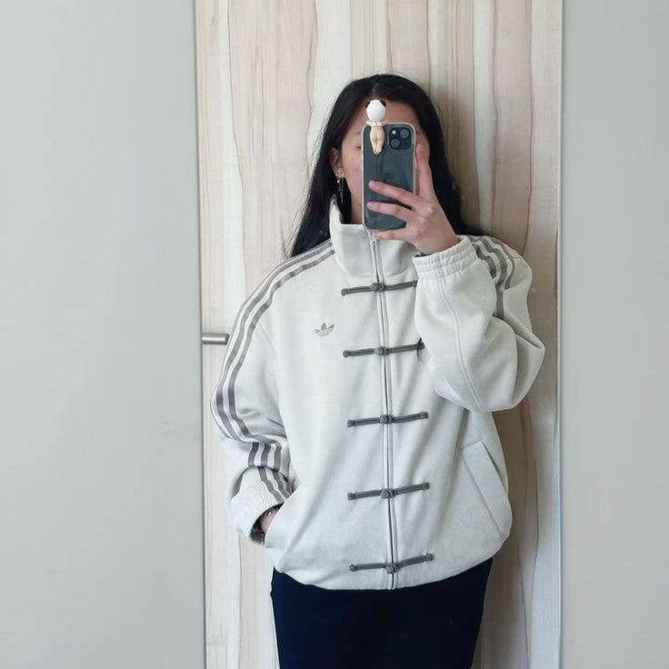 Chinese New Year Jacket | White Tang Jacket with Knot Buttons