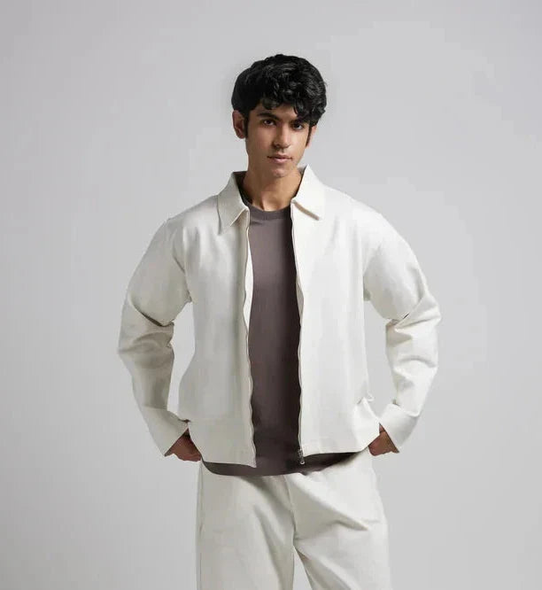White Faux Leather Jacket